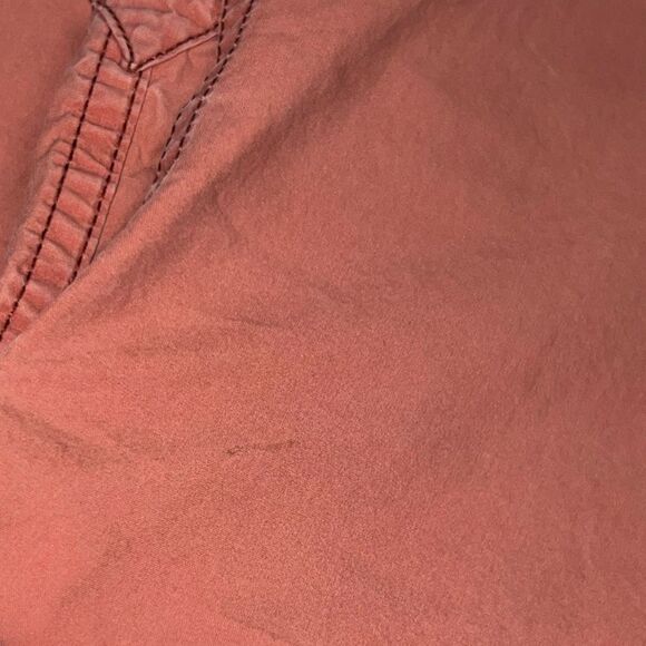 Rock Republic Faded Orange Peach Button Up Short Sleeve Shirt Size Small #91 - Picture 6 of 7